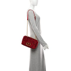 Velvet Rose Medium Caro Bag Rouge