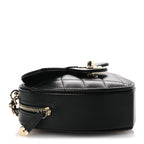 Lambskin Quilted CC In Love Heart Clutch With Chain Black