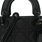 Ultra Matte Calfskin Cannage Mini Lady Dior Black