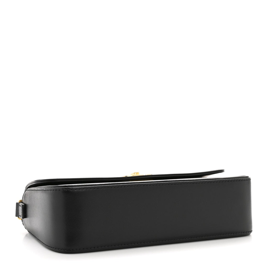 Box Calfskin 30 Montaigne Avenue East West Mini Bag Black