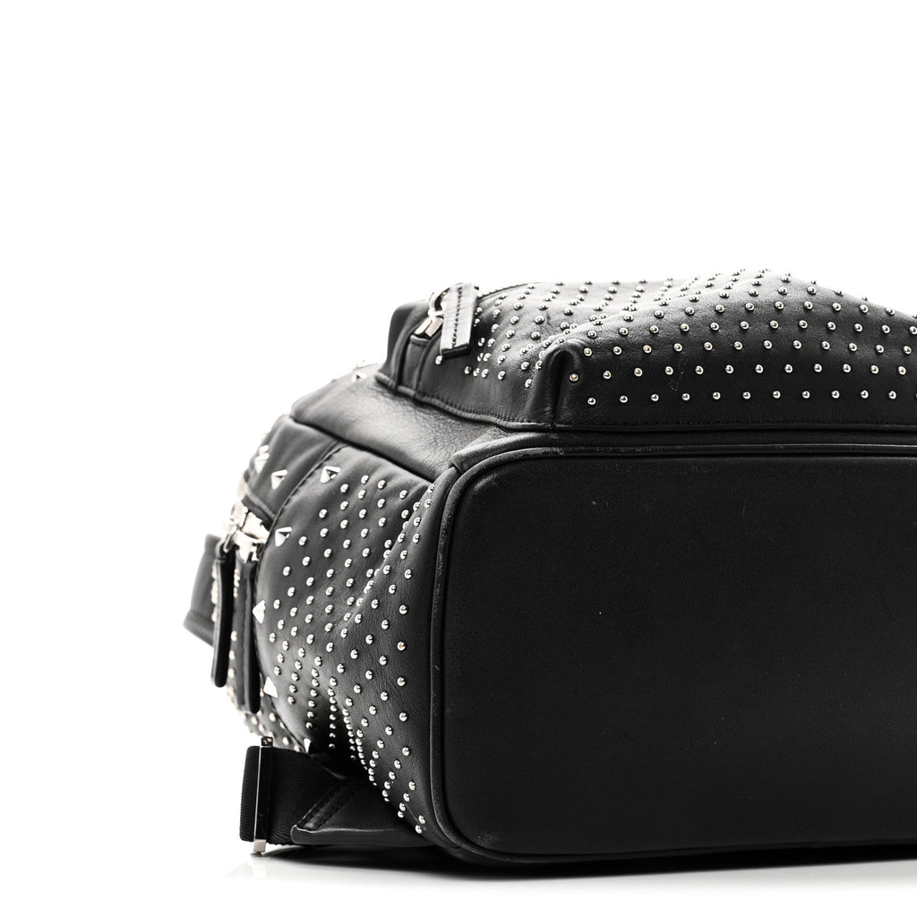 Calfskin Studded Small Stark Backpack Black
