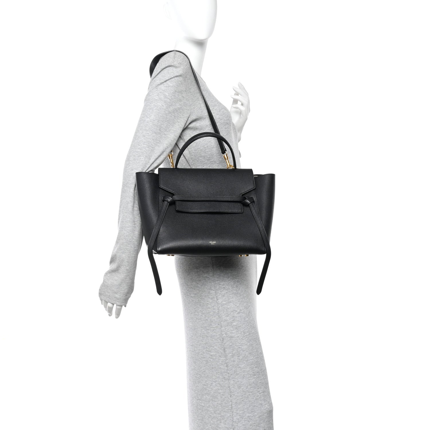 Grained Calfskin Mini Belt Bag Black