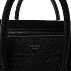 Drummed Calfskin Nano Luggage Black