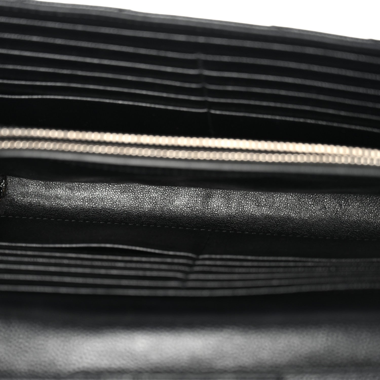 Grain De Poudre Matelasse Chevron Monogram Chain Wallet  Black