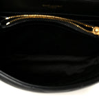 Calfskin Y Quilted Monogram Small Loulou Chain Satchel Black