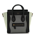 Baby Grained Calfskin Nano Tri-Color Luggage Zinc Almond
