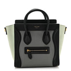 Baby Grained Calfskin Nano Tri-Color Luggage Zinc Almond