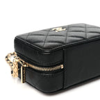 Caviar Quilted Small Top Handle Vanity Case Black