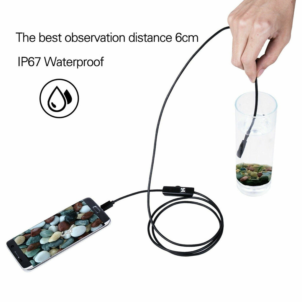 5M 6LEDs Snake Endoscope Borescope 8mm Inspection USB Camera Scope For Android - 5M - 16.4 Feet