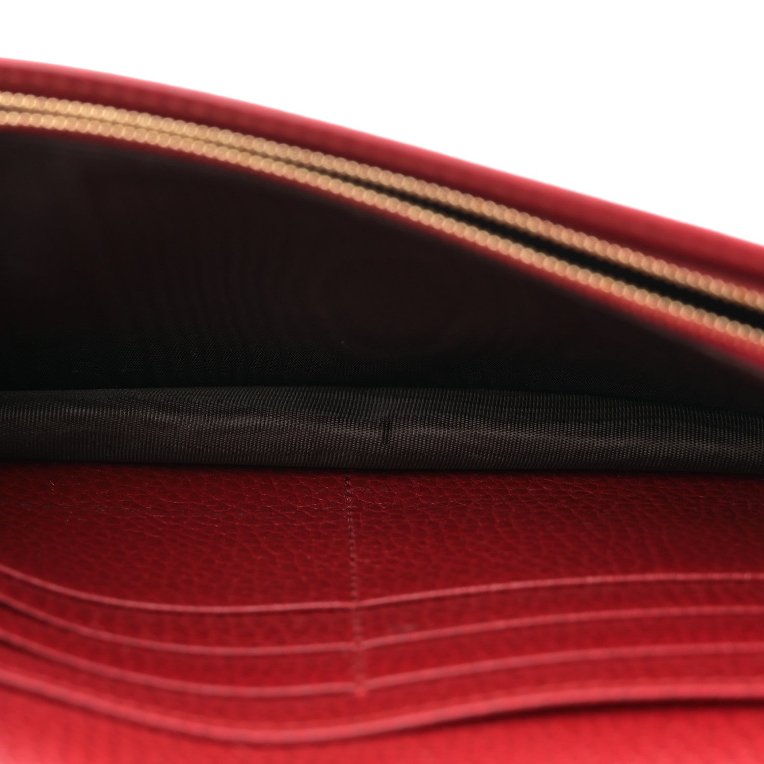 Dollar Calfskin Mini GG Marmont Chain Wallet Hibiscus Red
