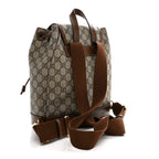 GG Supreme Monogram Azalea Calfskin Retro Interlocking G Buckle Backpack Beige Ebony Brown Sugar