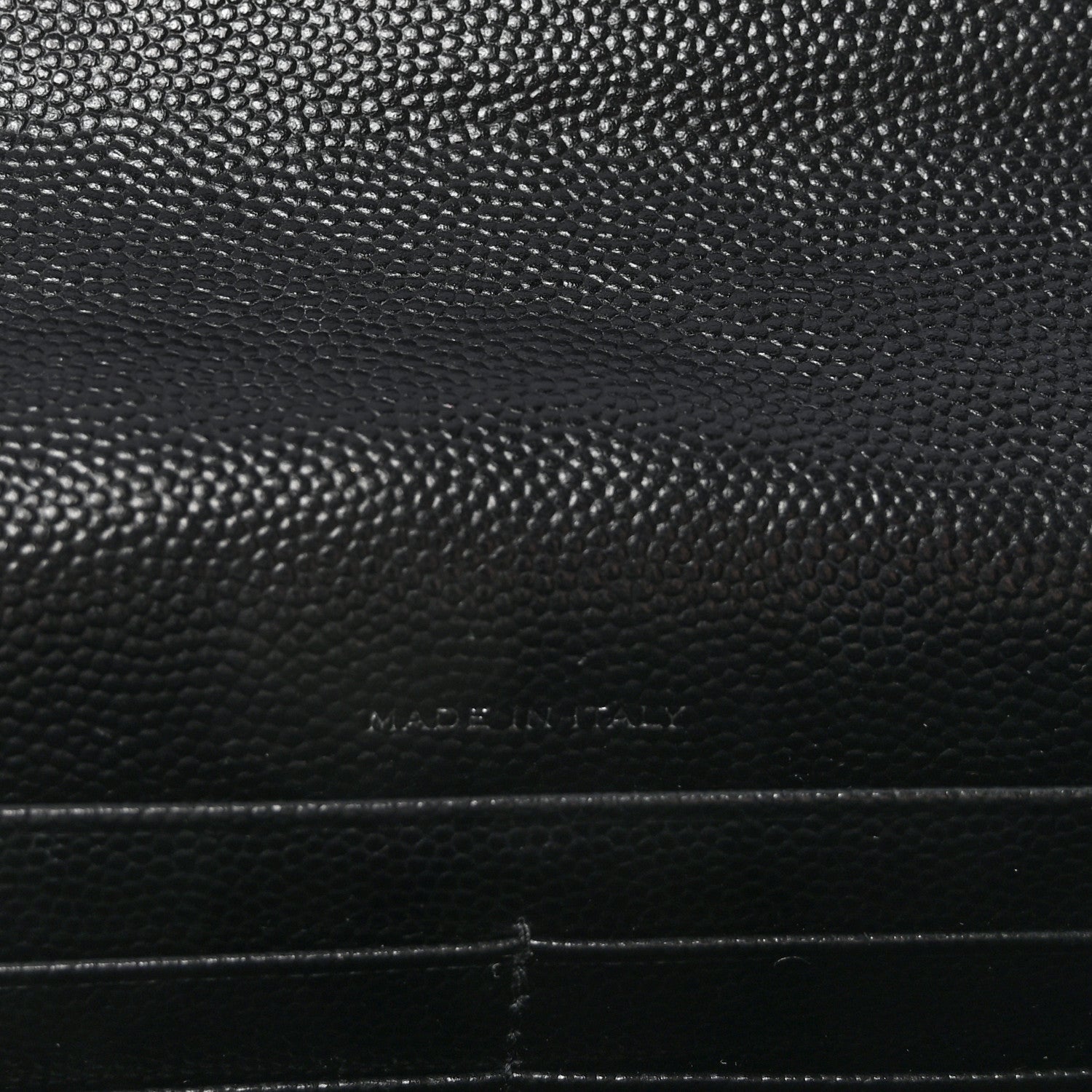 Grain De Poudre Matelasse Chevron Monogram Envelope Chain Wallet Black