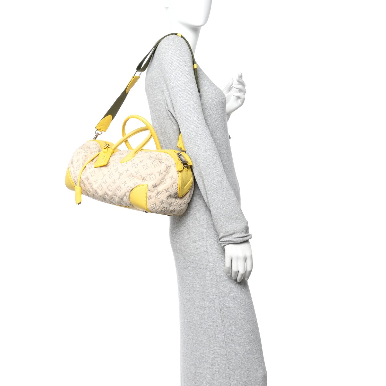 Monogram Denim Speedy Round Yellow