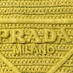 Yarn Raffia Effect Crochet Triangle Shoulder Bag Giallo