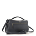 Smooth Calfskin Small Bel Air Clutch On Strap Grey