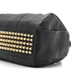 Pebbled Lambskin Rocco Black Pale Gold Hardware