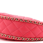 Lambskin Quilted Small Hobo Bag Pink
