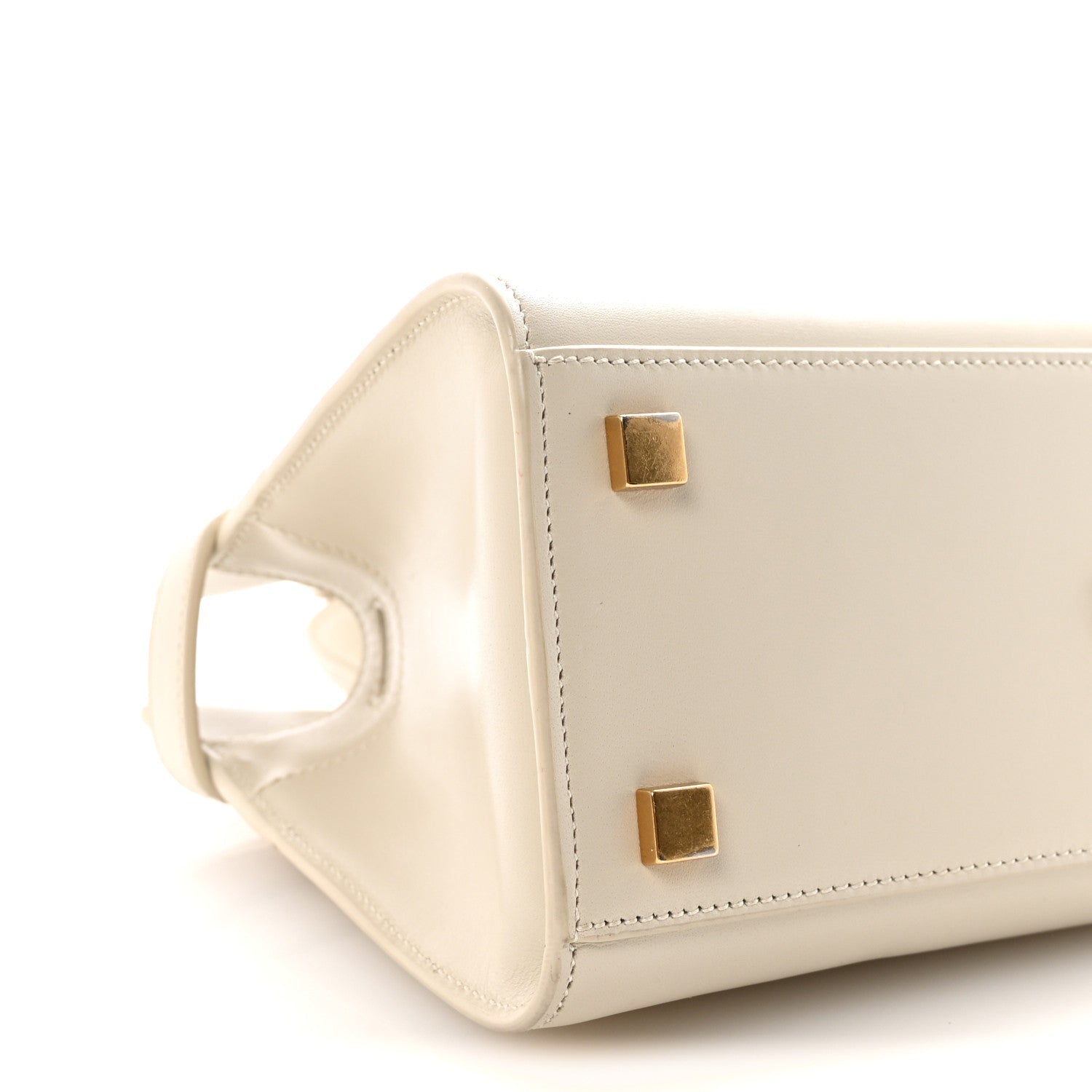 Smooth Calfskin Nano Manhattan Shopper Tote Crema Soft