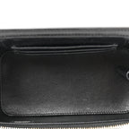 Lambskin Quilted Small Top Handle Vanity Case With Chain Black