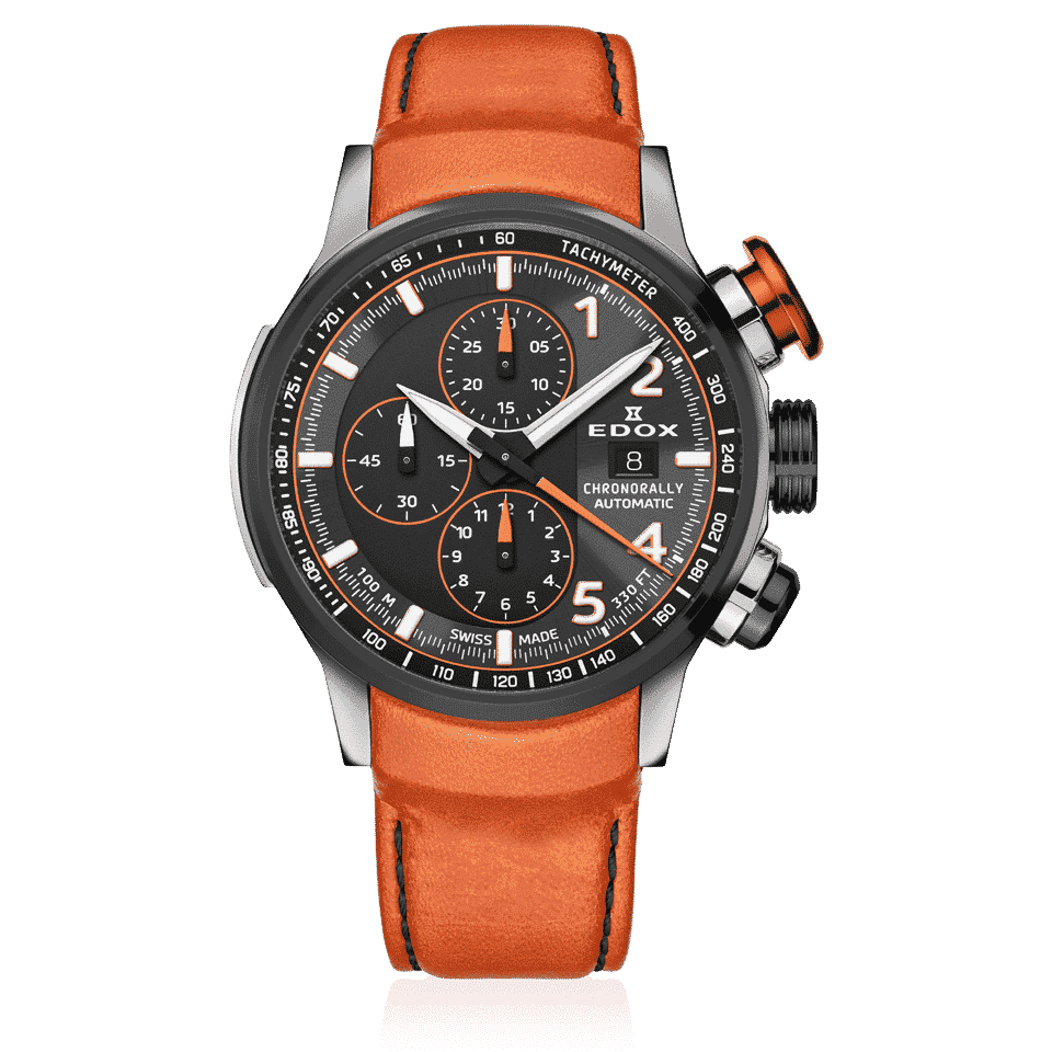 Edox Chronorally Automatic Men's Orange Watch
