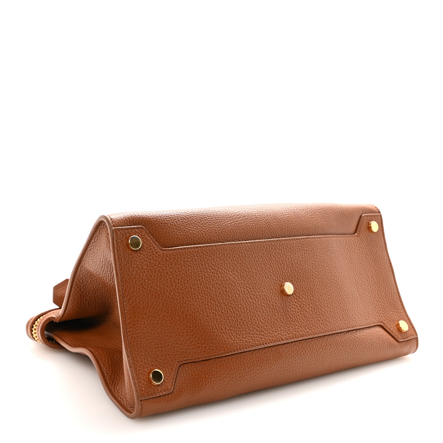 Grained Calfskin Tote Tobacco