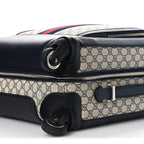 GG Supreme Monogram Textured Dollar Calfskin Web Small Savoy Cabin Trolley Beige Blue