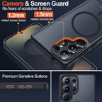 Entronix Bundle Compatible with Galaxy S24 Ultra - [Magnetic] Translucent Matte Case & 2 Clear Screen Protectors