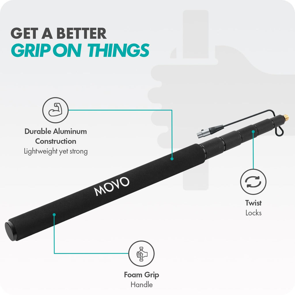 Movo CMP-17C Boom Pole for XLR Shotgun Mics