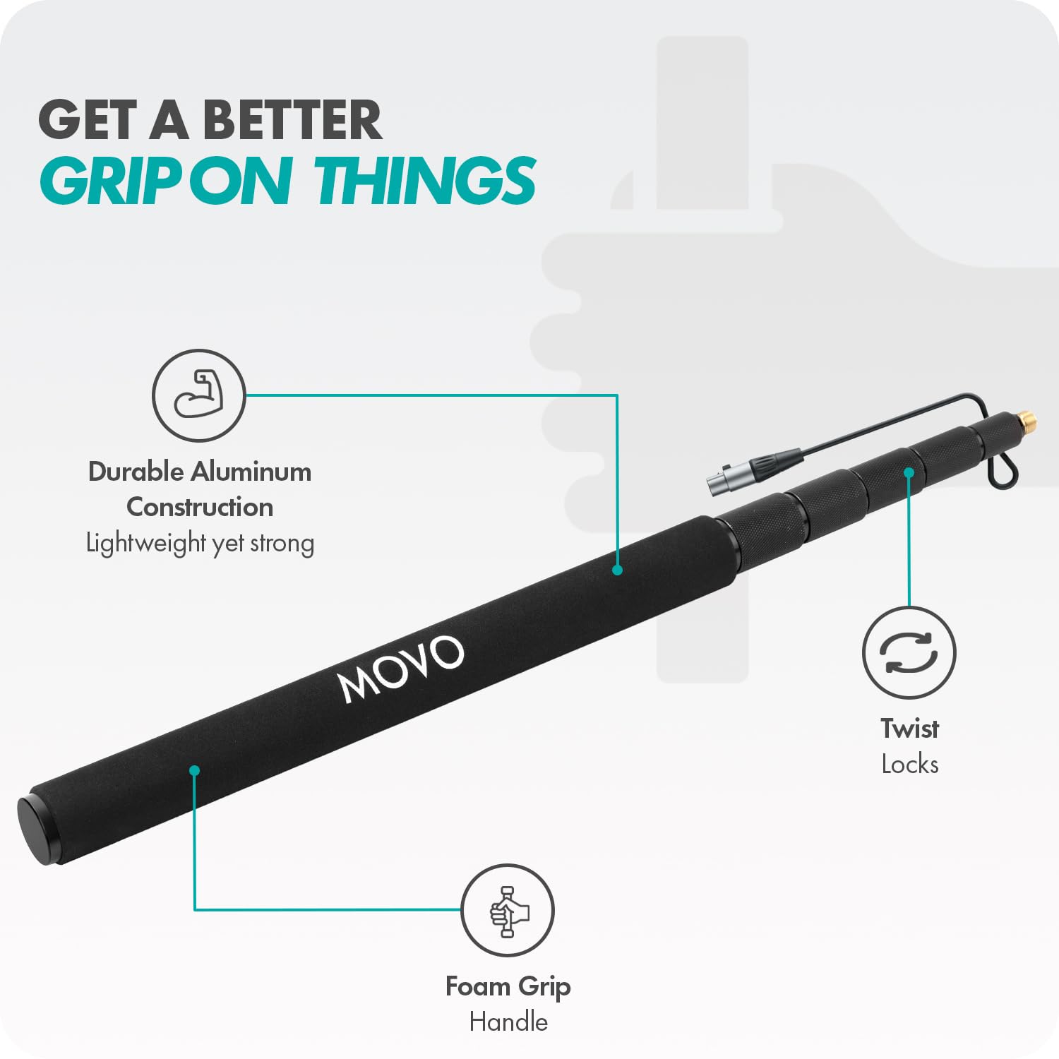 Movo CMP-17C Boom Pole for XLR Shotgun Mics