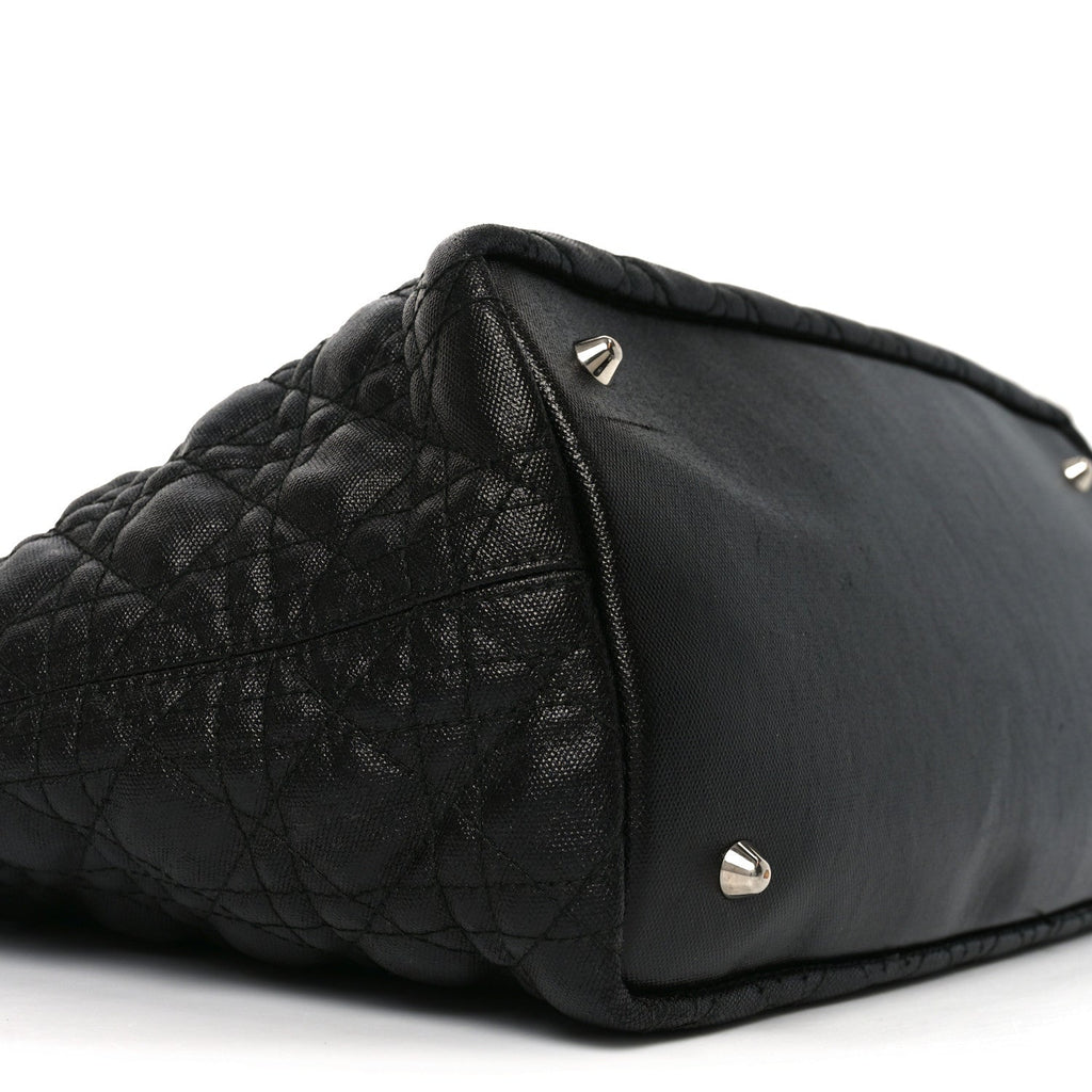 Coated Canvas Cannage Small Panarea Tote Black
