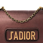 Metallic Calfskin J'Adior Chain Flap Bag Noisette