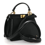 Shiny Nappa Petite Peekaboo I SEE U Satchel Black