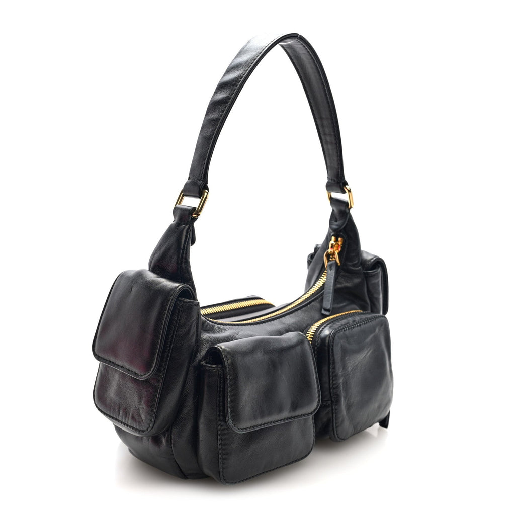 Nappa Multi Pocket Hobo Black