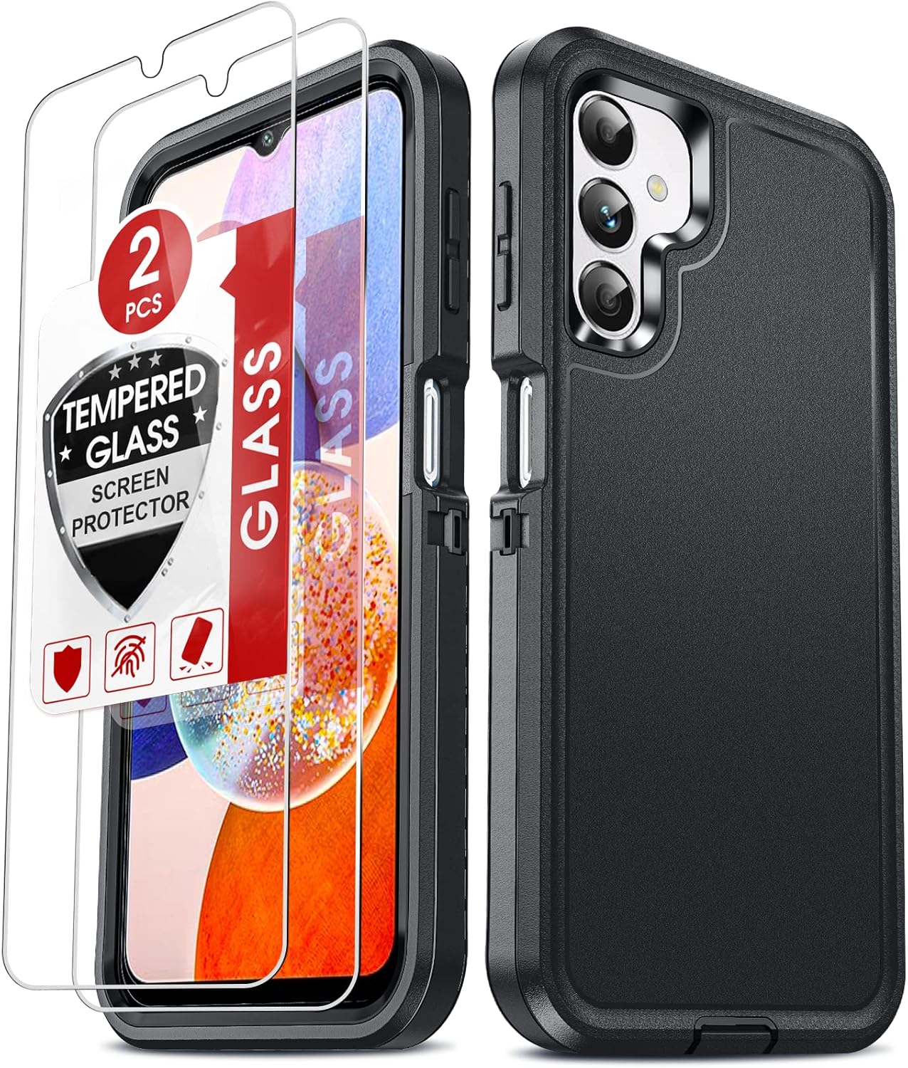 Entronix Bundle Compatible with Galaxy S20 FE - Heavy Duty Case & 2 Clear Screen Protectors