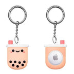 SAHARA - Boba Drink Hang Case for Apple AirTag - Pink And Black
