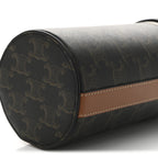 Triomphe Canvas Vertical Cylinder Bag Tan