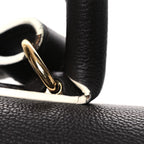 Grained Calfskin Bi-Color Brillant Mini Satchel Black