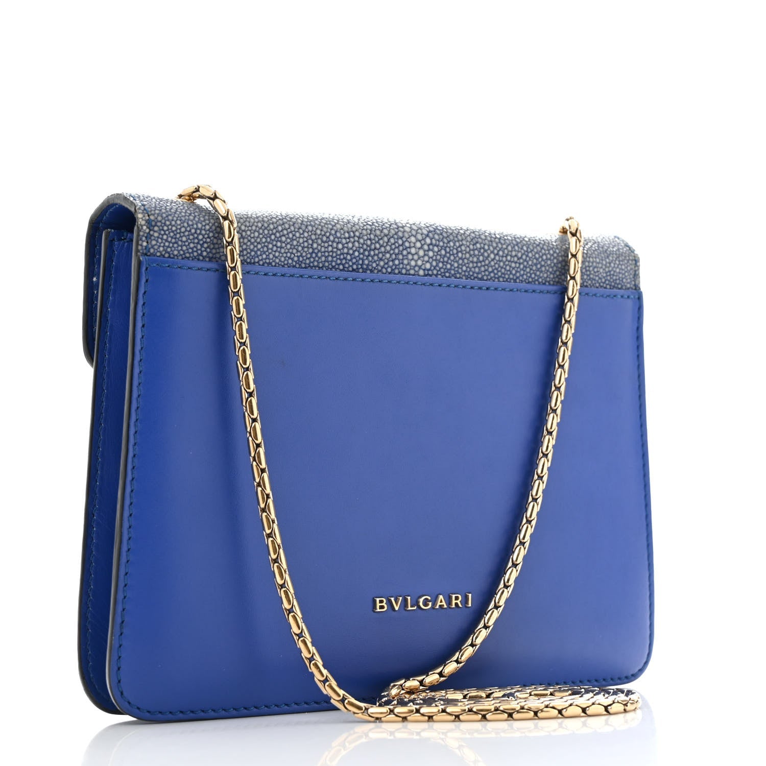 Galuchat Calfskin Serpenti Forever Crossbody Bag Blue