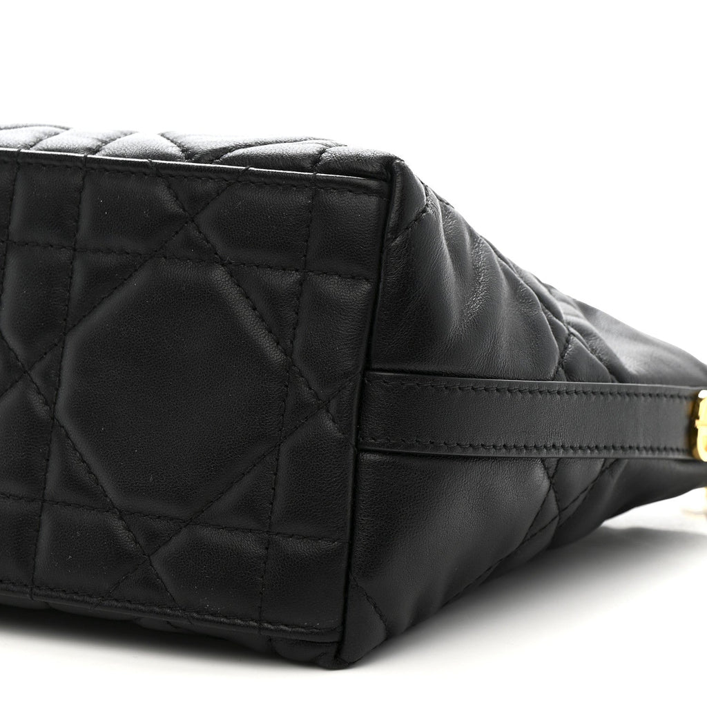 Lambskin Macrocannage DiorStar Hobo Bag Black