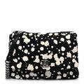 Tweed Paint Splatter Print Flap Black White