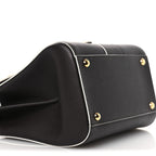 Grained Calfskin Bi-Color Brillant Mini Satchel Black