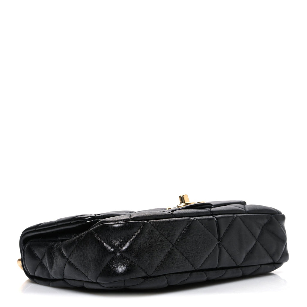 Lambskin Quilted Small Funky Town Flap Black