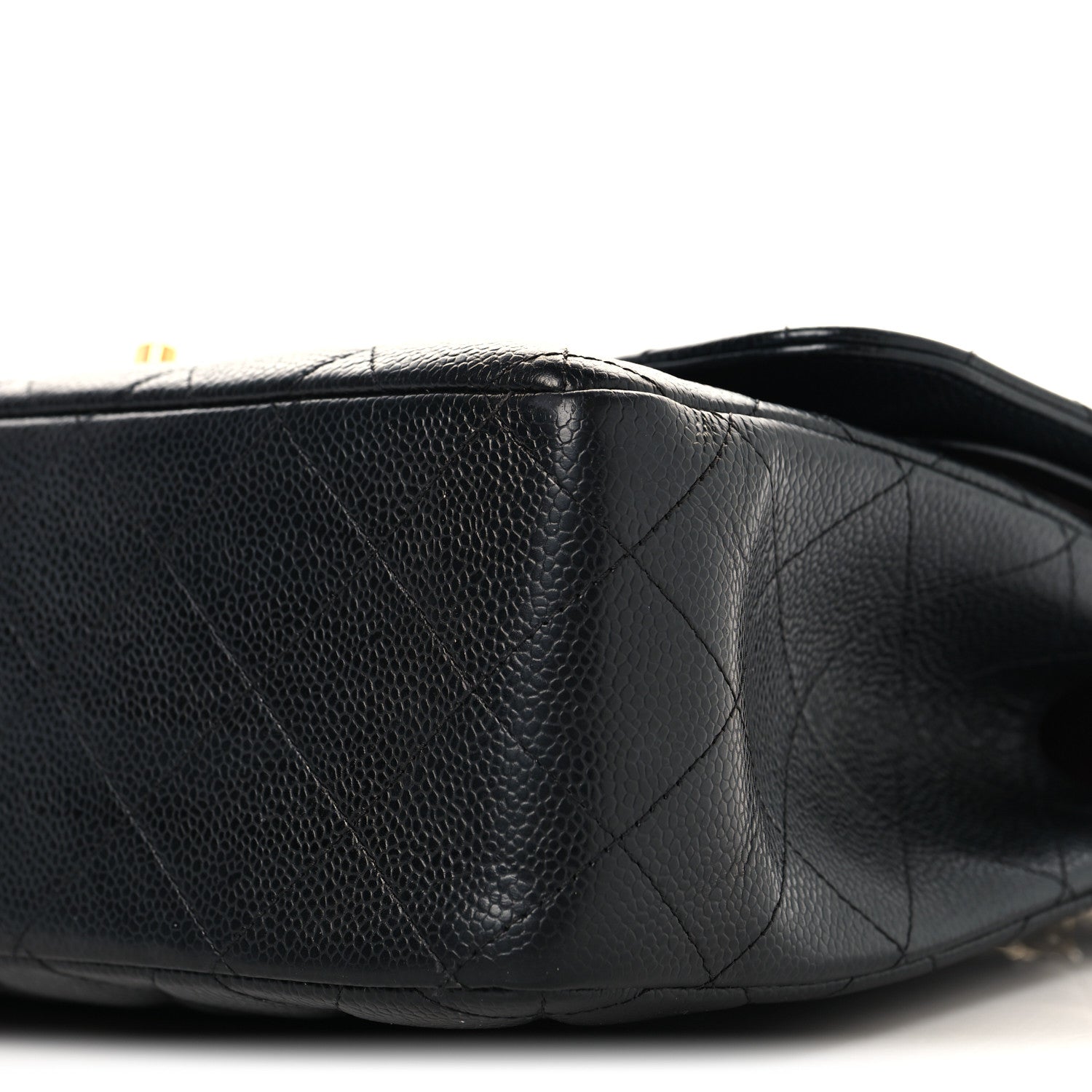 Caviar Quilted Jumbo Double Flap Black
