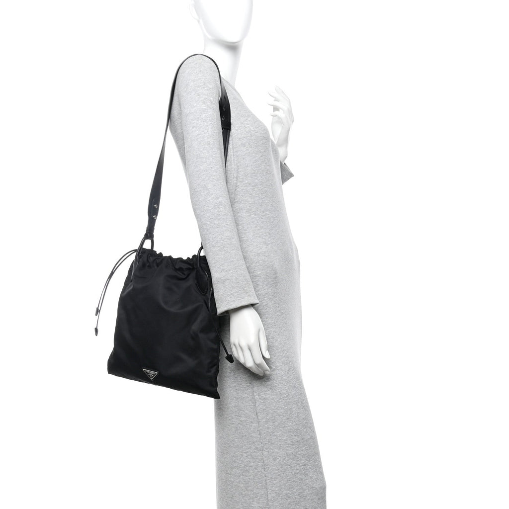Tessuto Nylon Passama Embroidered Bag Black