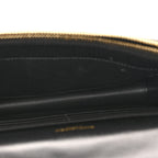 Grain De Poudre Matelasse Chevron Monogram Envelope Chain Wallet Black