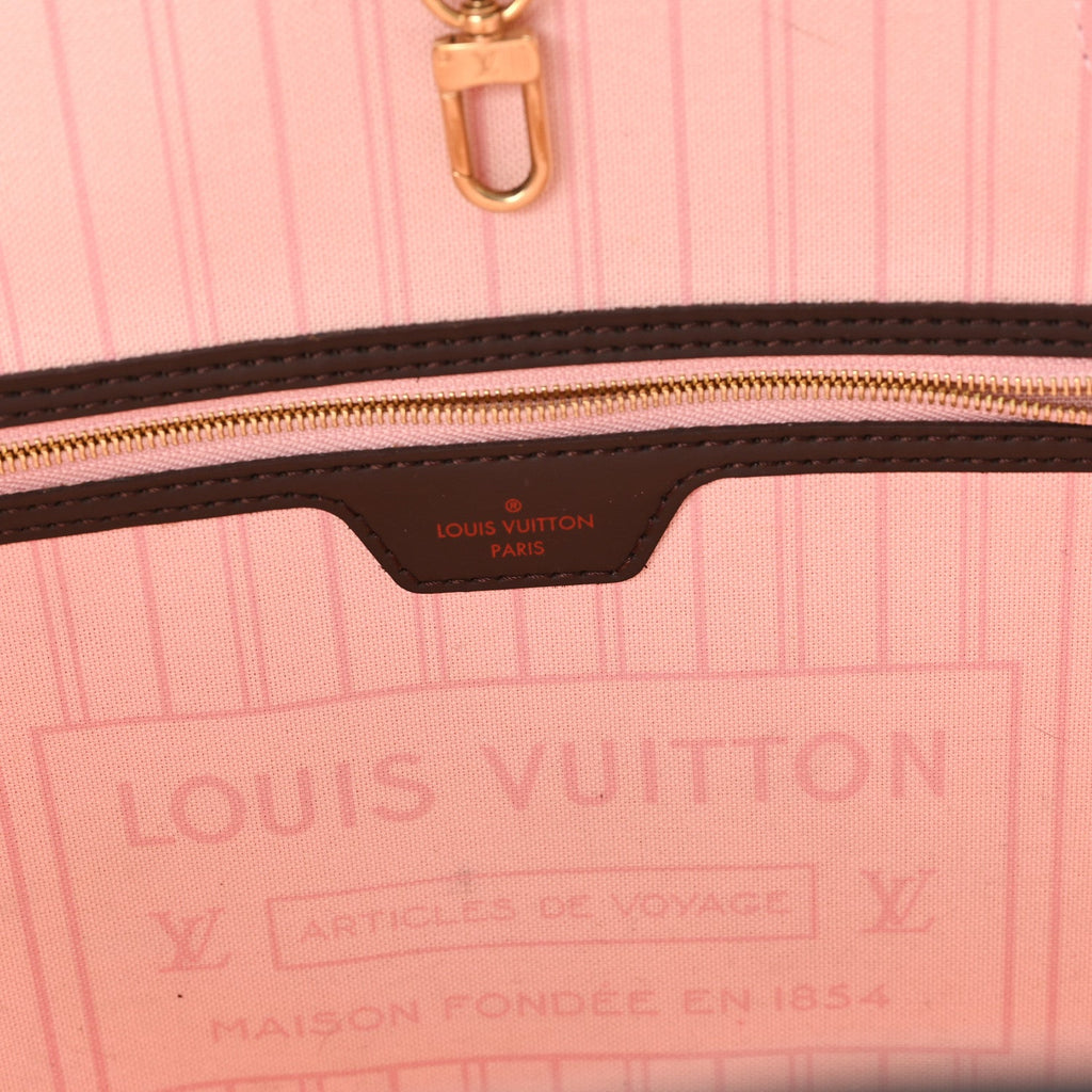 Damier Ebene Neo Neverfull MM Rose Ballerine