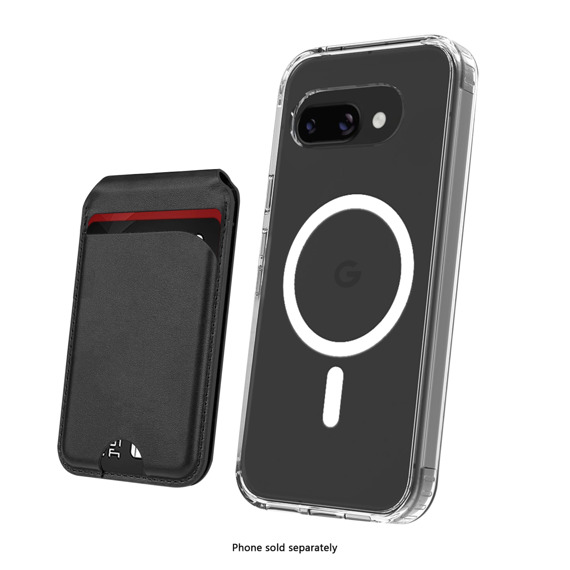 SAHARA - Venture Series Wallet Case for Google Pixel 9a - Clear/Scorpion Black