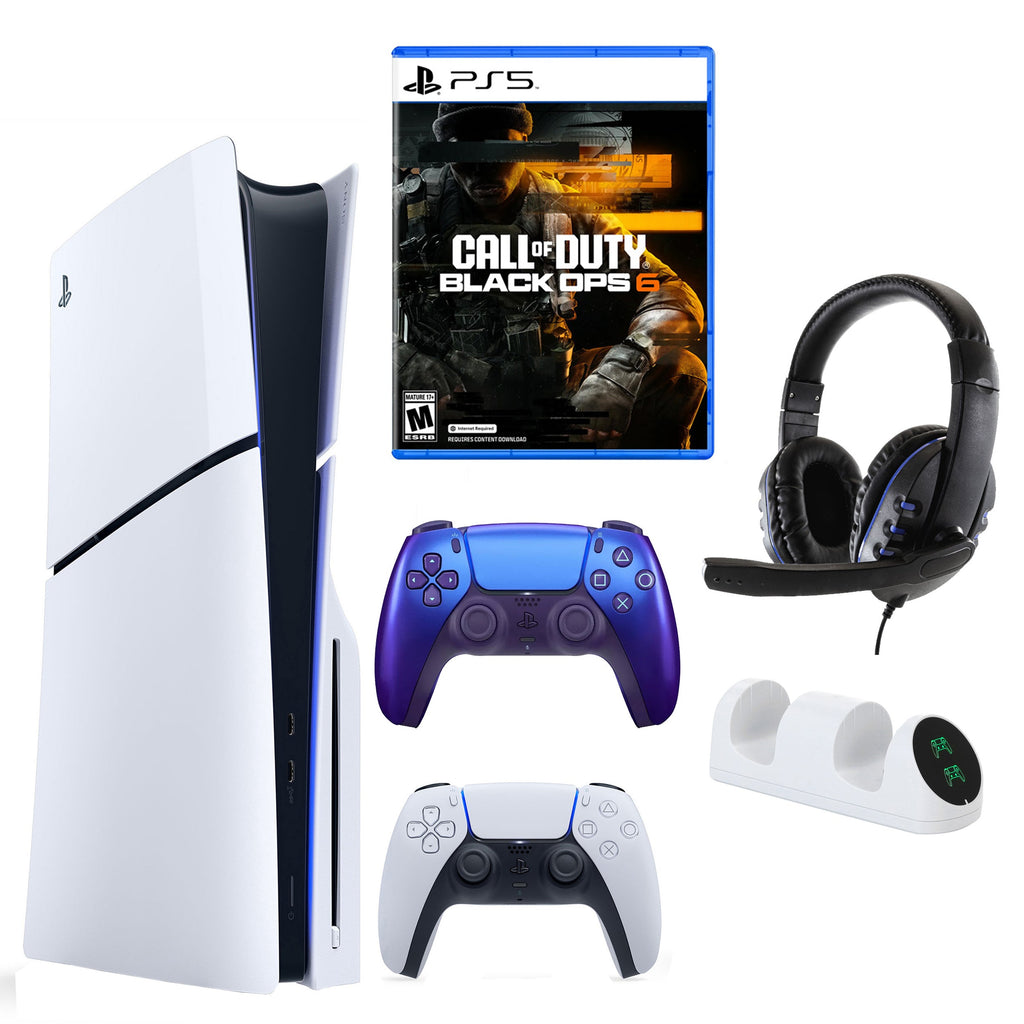 PS5 Slim with COD Black OPS 6, Extra Controller & Accessories