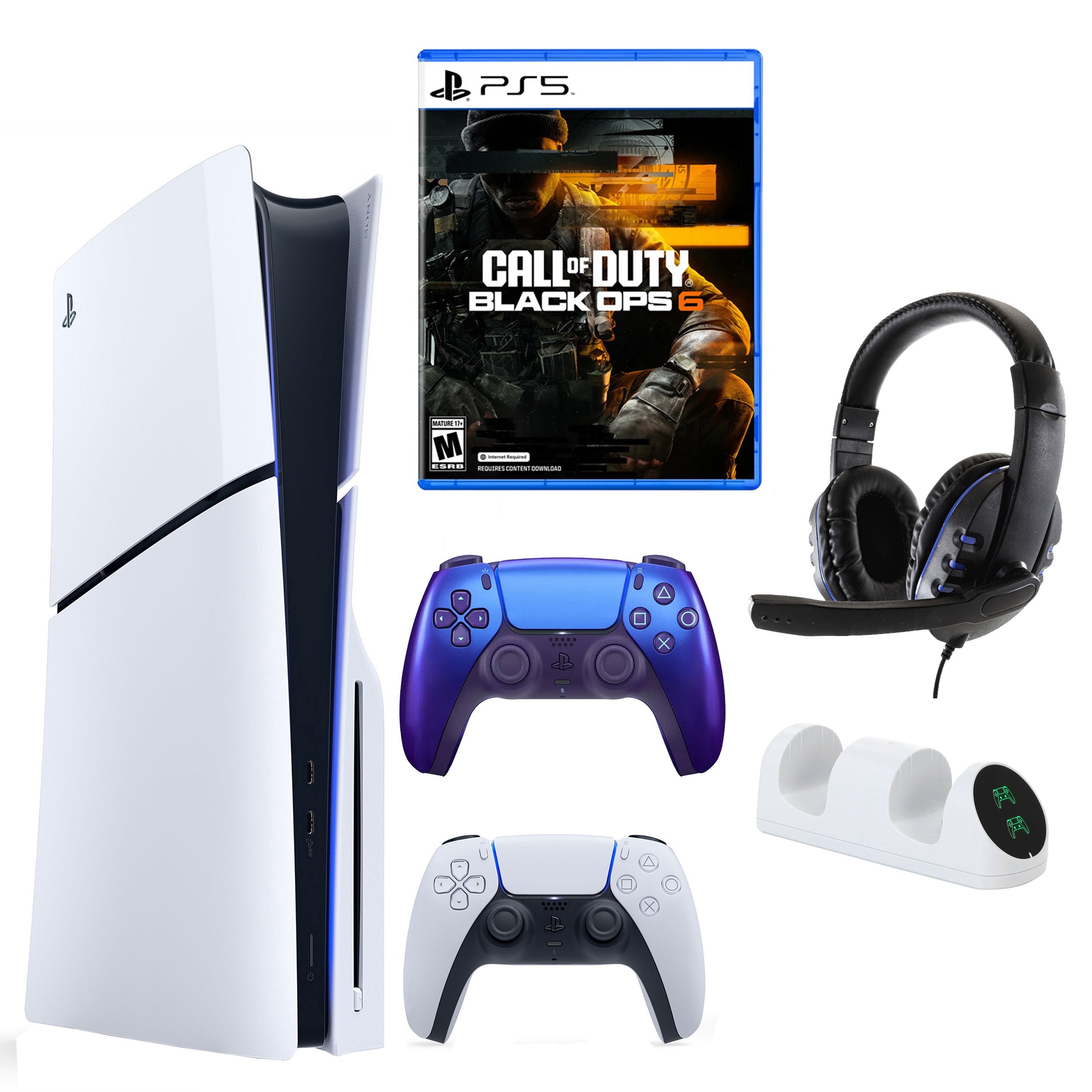 PS5 Slim with COD Black OPS 6, Extra Controller & Accessories