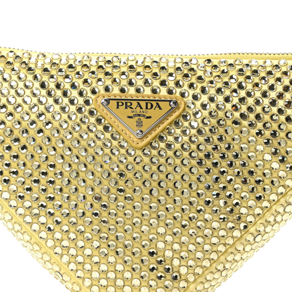 Satin Crystal Triangle Pouch Ananas